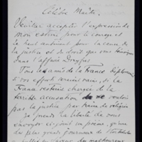 Lettre de L. Fr. Laffler à Émile Zola du 29 décembre 1897