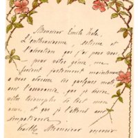 Lettre de Marie Prakside de Kasinowska à Émile Zola du 22 février 1898