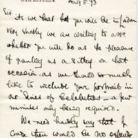 Lettre de Elliott and Fry à Émile Zola du 5 août 1893
