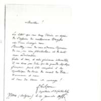 Lettre de F. Gilson à Émile Zola du 14 janvier 1898