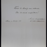 Lettre d&#039;amis à Émile Zola de 1898