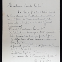 Lettre de L. J. Son à Émile Zola du 14 janvier 1898