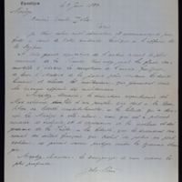 Lettre de Johan Brun à Émile Zola du 9 juin 1899