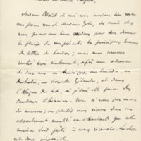 Lettre de Paul Blouët (Max O&#039;Rell) à Émile Zola du 25 septembre 1893