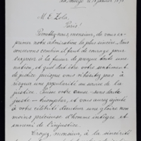 Lettre de plusieurs norvégiens à Émile Zola du 18 janvier 1898