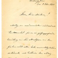 Lettre de Gustaf Nordin à Émile Zola du 2 février 1898