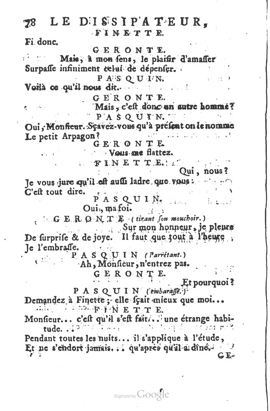 Dissipateur ou l’honnête-friponne (Le), comédie Dissipateur ou l’honnête-friponne (Le), comédie