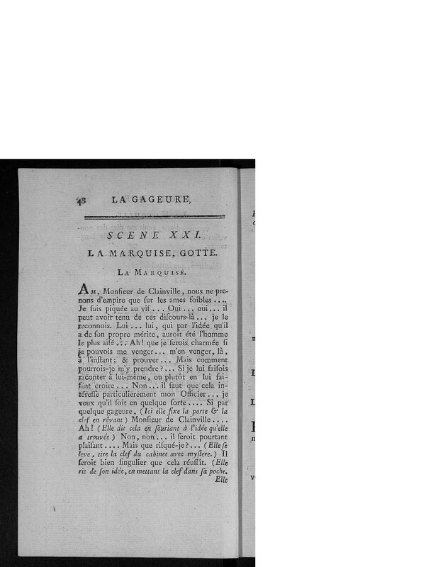 Gageure imprévue (La), comédie en prose et en un acte Gageure imprévue (La), comédie en prose et en un acte