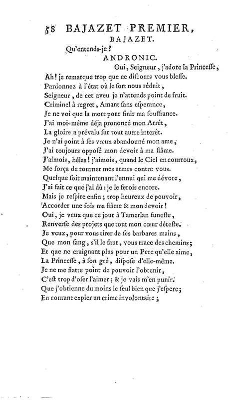 Bajazet premier, tragédie par M. le chevalier de P*** Bajazet premier, tragédie par M. le chevalier de P***