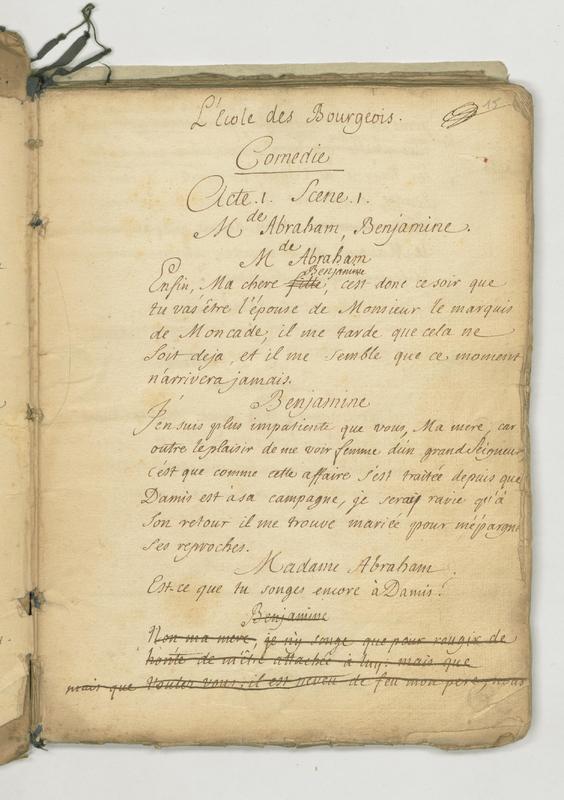 École des bourgeois (L’), comédie en trois actes et en prose avec un prologue