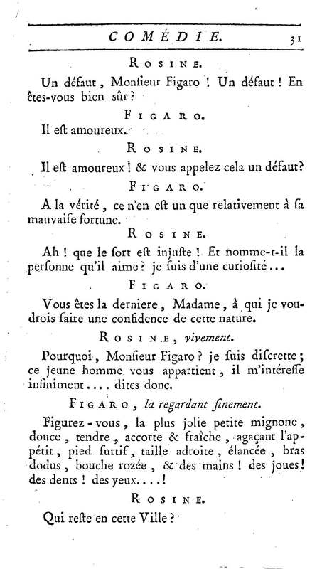 Barbier de Séville, ou la Précaution inutile (Le), comédie en quatre actes, par M. de Beaumarchais, représentée sur le théâtre de la Comédie Française le 23 février 1775 (avec une Lettre modérée sur la chute et la critique du Barbier de Séville)