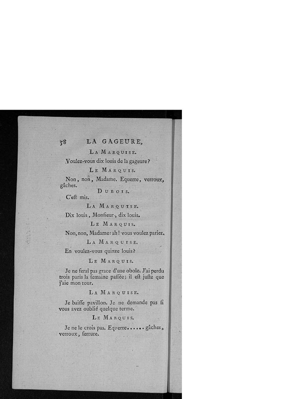 Gageure imprévue (La), comédie en prose et en un acte Gageure imprévue (La), comédie en prose et en un acte