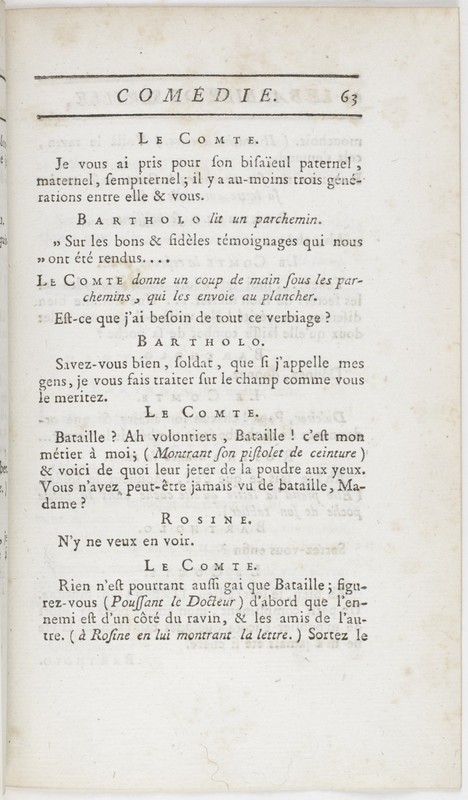 Barbier de Séville, ou la Précaution inutile (Le), comédie en quatre actes ; par M. de Beaumarchais ; représentée & tombée sur le théâtre de la Comédie Françoise aux Tuileries, le 23 de février 1775 Barbier de Séville, ou la Précaution inutile (Le), comédie en quatre actes ; par M. de Beaumarchais ; représentée & tombée sur le théâtre de la Comédie Françoise aux Tuileries, le 23 de février 1775