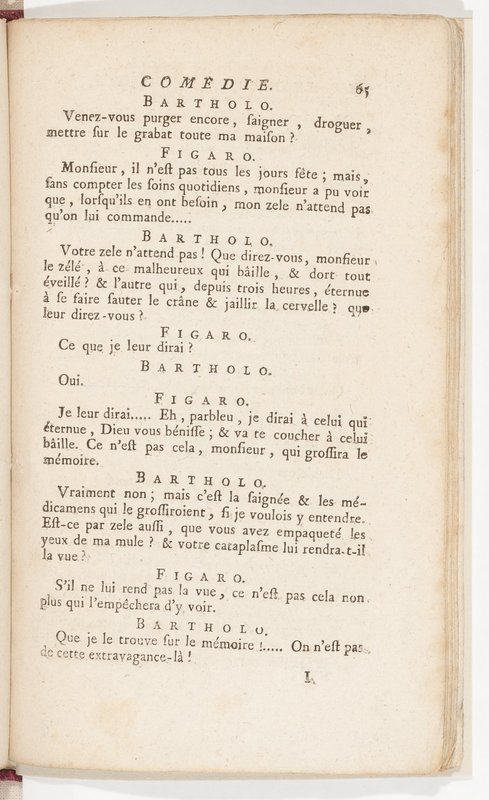 Barbier de Séville, ou la Précaution inutile (Le), comédie en quatre actes, par M. de Beaumarchais, représentée sur le théâtre de la Comédie Française le 23 février 1775 (avec une Lettre modérée sur la chute et la critique du Barbier de Séville)