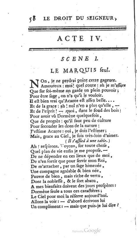 Droit du seigneur (Le), Comédie en cinq actes Droit du seigneur (Le), Comédie en cinq actes