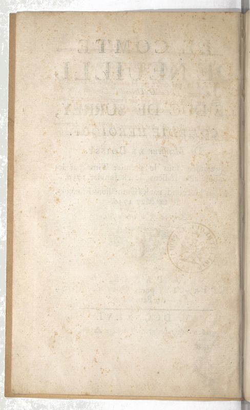 Comte de Neuilli, ou le Duc de Surrey (Le), comédie héroïque de M. de Boissy… Comte de Neuilli, ou le Duc de Surrey (Le), comédie héroïque de M. de Boissy…