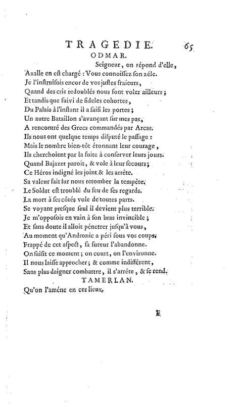 Bajazet premier, tragédie par M. le chevalier de P***
