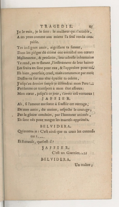 Venise sauvée, tragedie. Représentée par les Comédiens françois, le 5 décembre 1746… [Seconde édition]