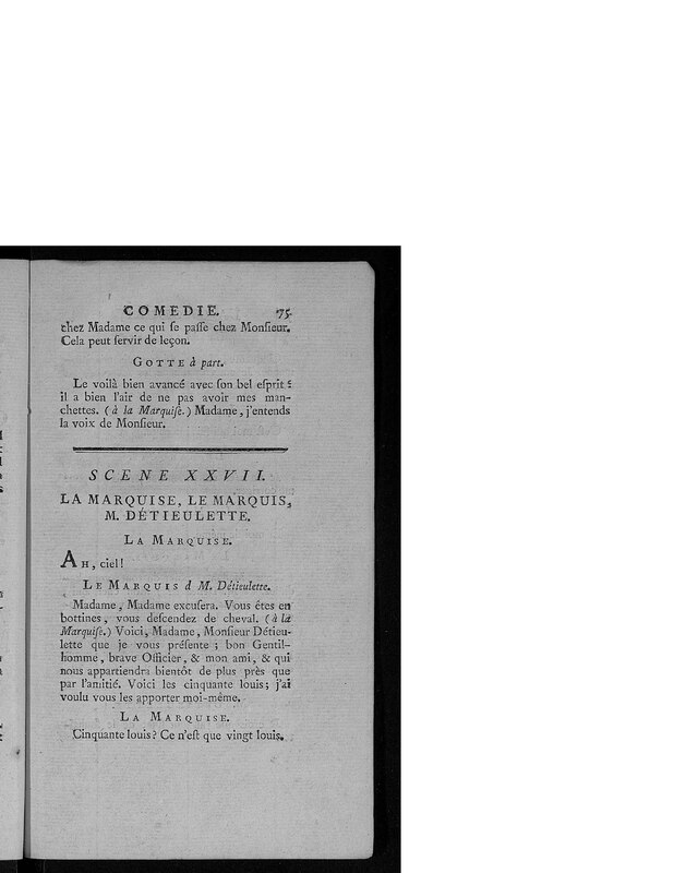 Gageure imprévue (La), comédie en prose et en un acte