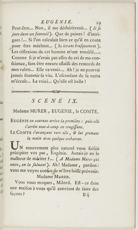 Eugénie, drame en cinq actes en prose, enrichi de figures en taille-douce ; avec un Essai sur le drame sérieux Eugénie, drame en cinq actes en prose, enrichi de figures en taille-douce ; avec un Essai sur le drame sérieux