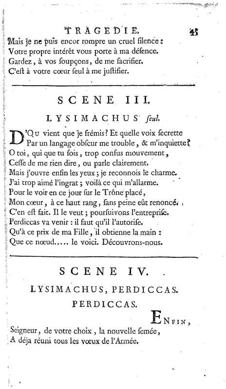 Lysimachus, tragédie par M. de Caux de Montlebert, représentée pour la première fois le 13 décembre 1737 Lysimachus, tragédie par M. de Caux de Montlebert, représentée pour la première fois le 13 décembre 1737