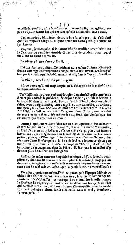 Barbier de Séville, ou la Précaution inutile (Le), comédie en quatre actes, par M. de Beaumarchais, représentée sur le théâtre de la Comédie Française le 23 février 1775 (avec une Lettre modérée sur la chute et la critique du Barbier de Séville)