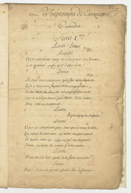 Impromtu de campagne (L'), comédie en un acte et en vers Impromtu de campagne (L'), comédie en un acte et en vers