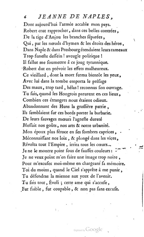 Jeanne de Naples, Tragédie en cinq actes et en vers