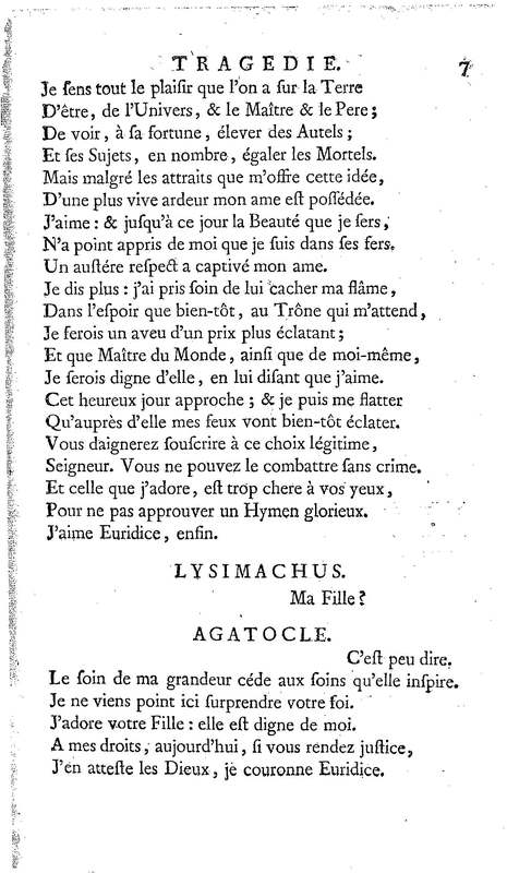 Lysimachus, tragédie par M. de Caux de Montlebert, représentée pour la première fois le 13 décembre 1737 Lysimachus, tragédie par M. de Caux de Montlebert, représentée pour la première fois le 13 décembre 1737