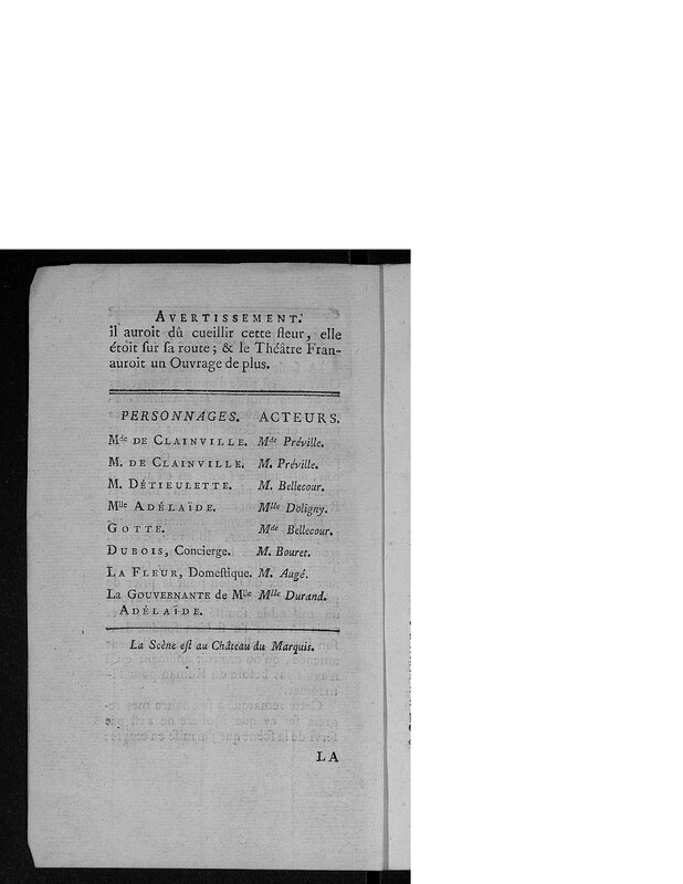 Gageure imprévue (La), comédie en prose et en un acte Gageure imprévue (La), comédie en prose et en un acte