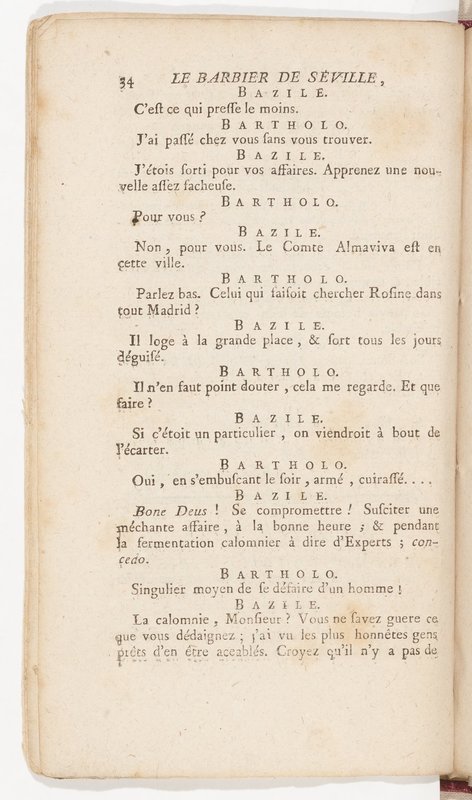 Barbier de Séville, ou la Précaution inutile (Le), comédie en quatre actes, par M. de Beaumarchais, représentée sur le théâtre de la Comédie Française le 23 février 1775 (avec une Lettre modérée sur la chute et la critique du Barbier de Séville)