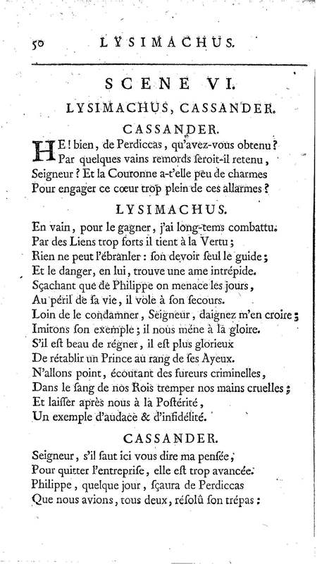 Lysimachus, tragédie par M. de Caux de Montlebert, représentée pour la première fois le 13 décembre 1737 Lysimachus, tragédie par M. de Caux de Montlebert, représentée pour la première fois le 13 décembre 1737