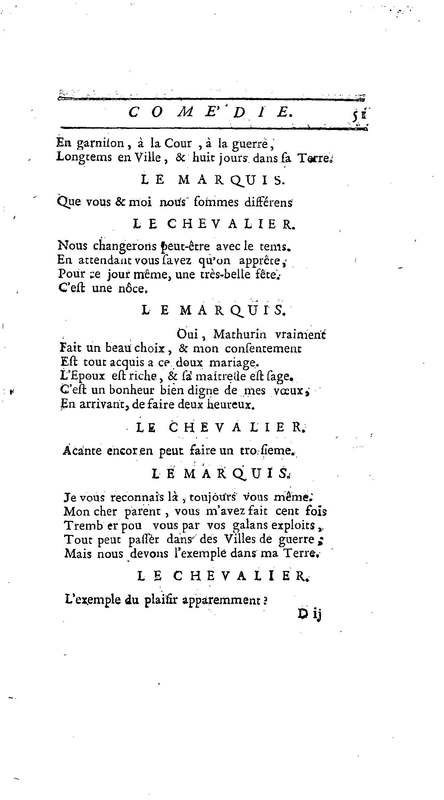 Droit du Seigneur (Le),comédie en vers par M. de Voltaire. Représentée pour la première fois, sous le titre de L'Écueil du sage, par les Comédiens françois ordinaires du Roi, le 18 janvier 1762,