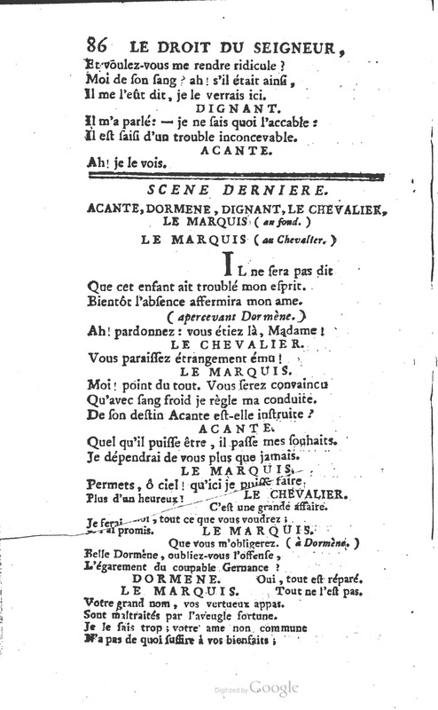 Droit du seigneur (Le), Comédie en cinq actes