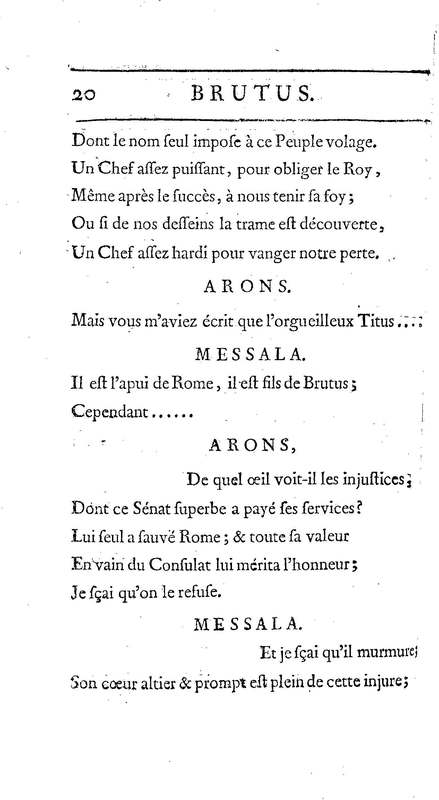 Brutus de M. de Voltaire (Le), avec un Discours sur la tragédie Brutus de M. de Voltaire (Le), avec un Discours sur la tragédie