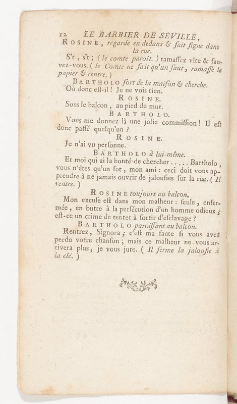 Barbier de Séville, ou la Précaution inutile (Le), comédie en quatre actes, par M. de Beaumarchais, représentée sur le théâtre de la Comédie Française le 23 février 1775 (avec une Lettre modérée sur la chute et la critique du Barbier de Séville)