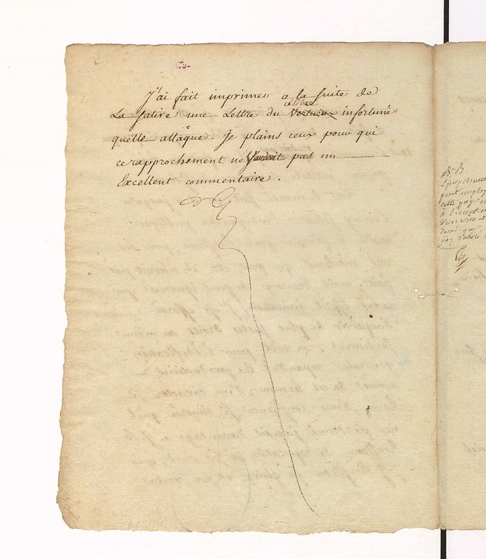 Recueil de lettres de Voltaire, de Mme du Châtelet et de Jean-Jacques Rousseau, préparé en 1782 pour une édition, par un ancien secrétaire de l'abbé de Sade