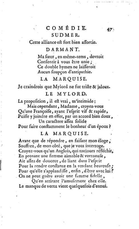 Anglais à Bordeaux (L'), comédie en un acte et en vers libres, par M. Favart… [Par les Comédiens françois ordinaires du Roi, 14 mars 1763]
