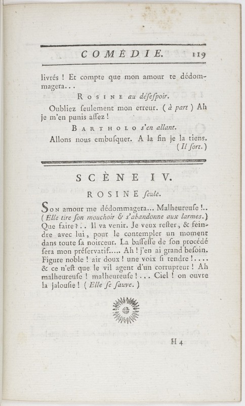Barbier de Séville, ou la Précaution inutile (Le), comédie en quatre actes ; par M. de Beaumarchais ; représentée & tombée sur le théâtre de la Comédie Françoise aux Tuileries, le 23 de février 1775