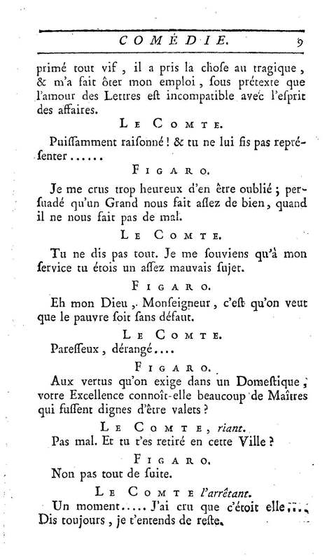 Barbier de Séville, ou la Précaution inutile (Le), comédie en quatre actes, par M. de Beaumarchais, représentée sur le théâtre de la Comédie Française le 23 février 1775 (avec une Lettre modérée sur la chute et la critique du Barbier de Séville)