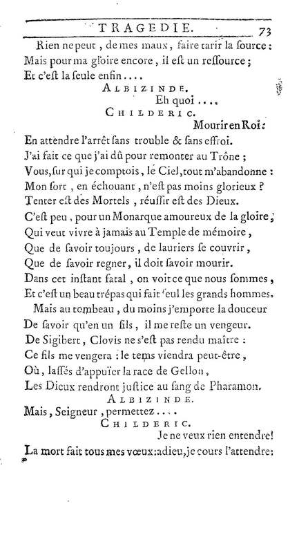 Childéric, tragédie… Childéric, tragédie…