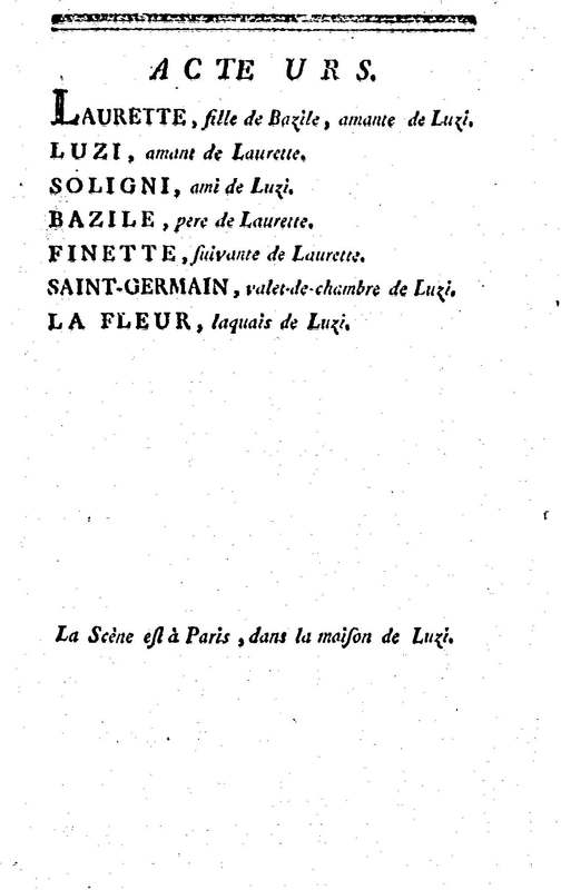 Laurette, comédie en trois actes et en vers, tirée des Contes de M. Marmontel Laurette, comédie en trois actes et en vers, tirée des Contes de M. Marmontel