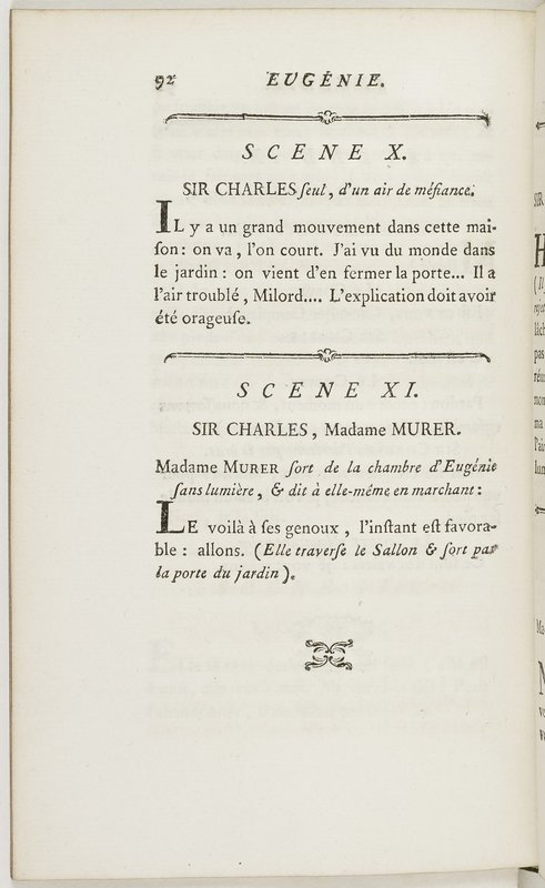 Eugénie, drame en cinq actes en prose, enrichi de figures en taille-douce ; avec un Essai sur le drame sérieux Eugénie, drame en cinq actes en prose, enrichi de figures en taille-douce ; avec un Essai sur le drame sérieux