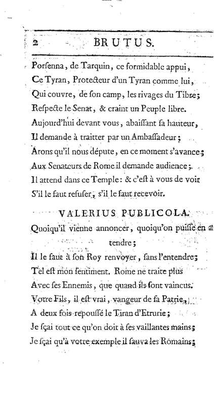 Brutus de M. de Voltaire (Le), avec un Discours sur la tragédie