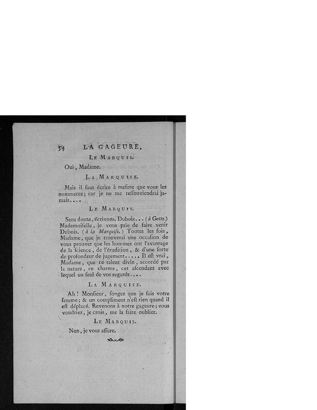 Gageure imprévue (La), comédie en prose et en un acte Gageure imprévue (La), comédie en prose et en un acte