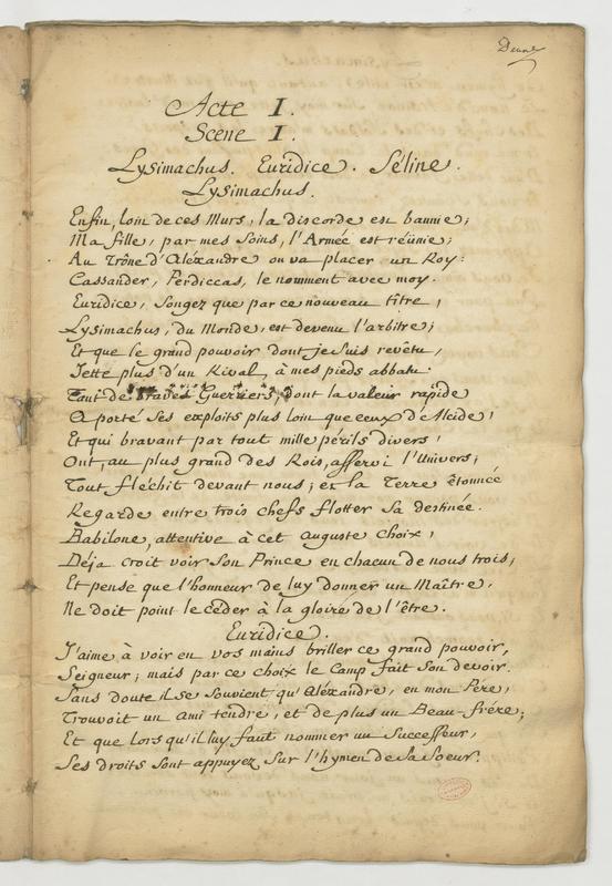 Lysimachus, tragédie en cinq actes et en vers Lysimachus, tragédie en cinq actes et en vers
