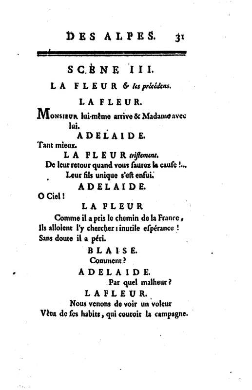Bergère des Alpes (La), pastorale en trois actes et en vers, mêlée de chants, par M. Marmontel de l'Académie françoise Bergère des Alpes (La), pastorale en trois actes et en vers, mêlée de chants, par M. Marmontel de l'Académie françoise