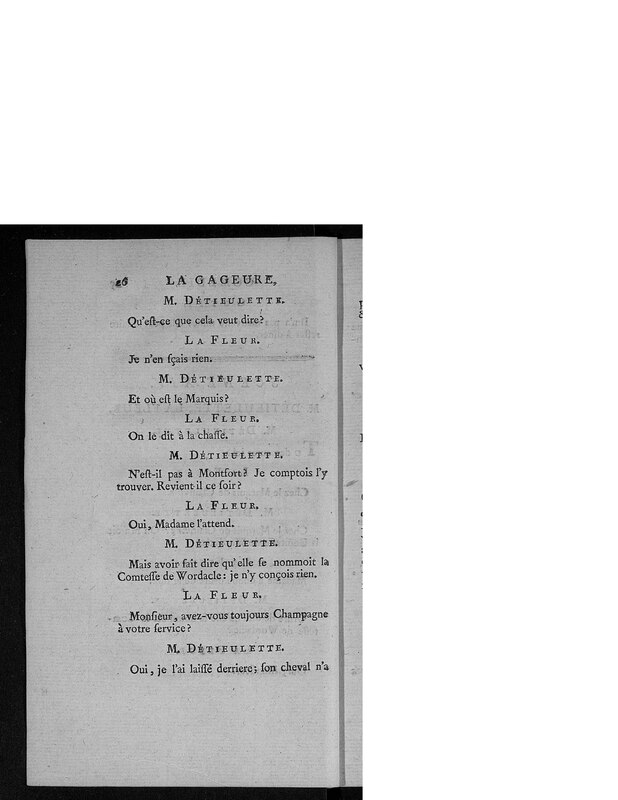 Gageure imprévue (La), comédie en prose et en un acte Gageure imprévue (La), comédie en prose et en un acte