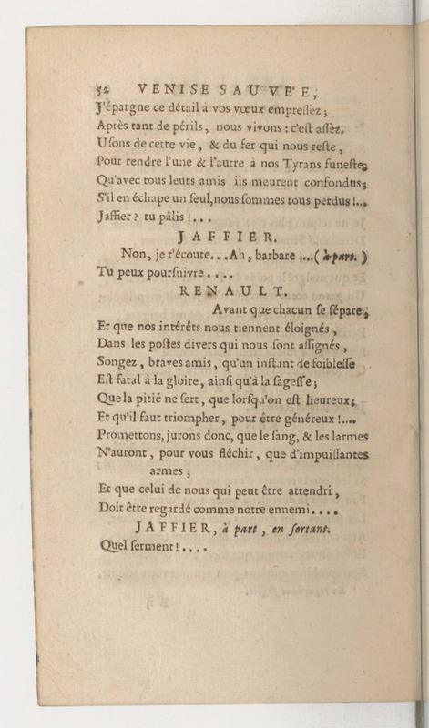 Venise sauvée, tragedie. Représentée par les Comédiens françois, le 5 décembre 1746… [Seconde édition]
