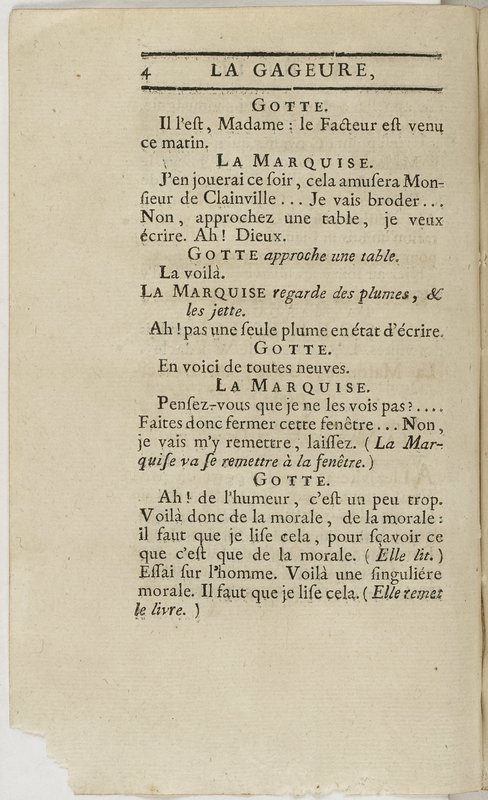 Gageure imprévue (La), comédie en prose et en un acte… par M. Sedaine. [Paris, les Comédiens français, 27 mai 1768]